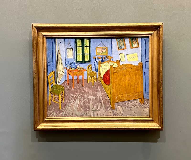 De Slaapkamer, schilderij van Vincent van Gogh in het Musée d'Orsay in Parijs