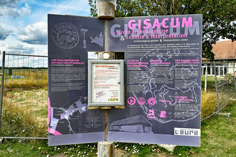 Algemeen infopaneel over Gisacum, wat dichtbij Évreux ligt