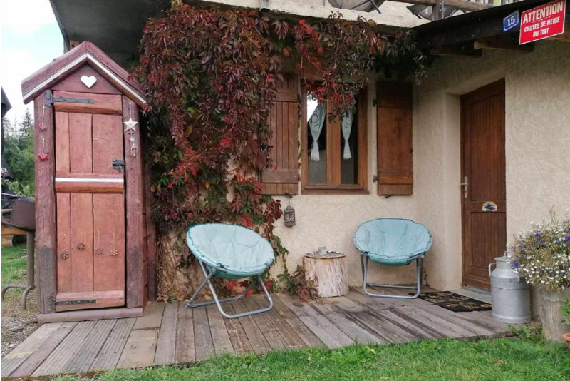 Studio en rez de chaussée met terras en uitzicht op de bergen in Vars